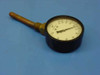 Marsh Instrument 120°F dial thermometer – angled side view showing bent copper thermowell stem and threaded brass fitting