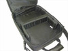 Targus laptop carry case interior open view showing padded divider, main compartment, and mesh pocket