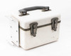 Redlake 15-0001 – right-side exterior view of white latch case with carry handle and mounting bracket visible