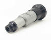 Perkin-Elmer Lasermat 225mm f/4.5 Collimator Lens side profile showing full barrel length with black anodized end rings and gray aluminum body
