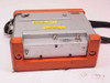 Gastech GX-91B monitor rear panel showing alkaline manganese battery compartment, GAS INLET port, and shoulder strap