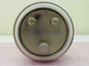 ITT F-145 thyratron tube – bottom pin view showing three electrode pins with HTR markings and center anode stud