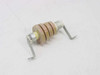 JW Miller Magnetics 4551 choke assembly — opposite angle view with hand-written part number label visible on ceramic bobbin