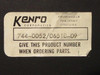 Kenro Corporation label showing part number 744-0052/06518-09, Cedar Knolls New Jersey USA