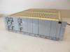 Metraplex MPX 182-493-115 satellite multiplexer mainframe front view showing nine 120-series slide-in modules installed in chassis