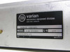 Varian VJW2722H1 rear label showing model VJW2722H1, P/N 010002850-01, S/N 171, Varian Microwave Equipment Division, Santa Clara California, Made in USA