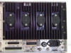 Microdyne 1400-MRA Telemetry Receiver rear panel right section showing four heat-sink mounted power modules U1-U4, RS-232 J26, ACCESSORY J20, IEEE J27 connectors, and 115/230 VAC power inlet with fuse