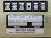 Scientific Atlanta 7500 Video Receiver – model/serial label closeup reading VIDEO RCVR. 211553, option AAE-ZFZ-AZDA, model 7500, Scientific-Atlanta, Atlanta Georgia 30340