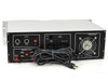 Denton Vacuum SD-10 rear panel showing INPUTS section with REFL, TRANS, REF DIN connectors, RECORDER OUTPUT section with banana jacks for digital meter and analog meter ranges, lamp voltage connectors, and cooling fan