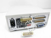 ICS Electronics 4835 rear panel showing J4 RS-232 I/O, J5 RS-449 I/O, J3 RS-449 I/O, J1 IEEE 488 GPIB connector, IEC AC inlet, fuse holder, and line voltage selection label