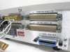 ICS Electronics 4835 rear panel showing all connectors: J4 RS-232, J2 RS-232, J5 RS-449, J3 RS-449, J1 IEEE 488 GPIB, escape character DIP switch, and line voltage fuse label