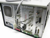 EG&G PARC 1460 rear panel wider view — full card cage showing multiple EG&G PARC modules, BNC connectors, DB connectors, and cabling