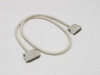 NEC 73499312 50-pin SCSI printer cable full length view showing both Yamaichi male connector ends and beige cable approximately 39 inches long
