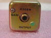 Versitron R306M Isolation Device Output Module — end panel showing R306M model marking, GAIN adjustment port, and OUTPUT jack