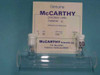 McCarthy Scientific Type 34 Precision Cell Material Q — front view showing labeled card: No. 1, Type 34, 100mm path length, matched 7, product of England, with two white-capped optical cells in holder