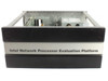 Intel KEIXP12EBAA Network Processor Evaluation Platform — front-top view showing faceplate with engraved 'Intel Network Processor Evaluation Platform' and open chassis interior