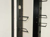 PFT 19 inch open frame rack – side-by-side view of both vertical rail columns with cable management hooks attached