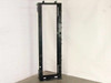 Precision Fabrication Technologies PFT 19 inch open frame 2-post server rack stand – full front view showing rail columns and base