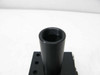 Close-up top view of removable threaded optical tube showing internal threading and black anodized finish