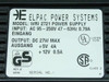 Elpac WRI 2721 power supply rating label showing model, AC 95-250V 47-63Hz 0.79A input, DC 27W max +5V 4A +12V 0.5A output, Rev B, date code 0295