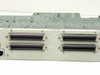 Cabletron 6E233-49 front edge close-up – four 50-pin CHAMP/Telco connectors with port numbering labels visible
