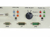 Close-up of TBLO Calibration Load Panel front panel right section showing OFR-Sync banana jacks in colors A B A' B' GND, Load Select rotary switch, Pulse A and Pulse B terminals, and D-sub connectors J44 J7 J45