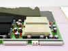 Silicon Graphics 303X2 Power Board close-up of shielded transformer cans section with capacitor array and edge connectors