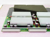 Silicon Graphics 030-0742-001 512X2 Power Module Board — detail view of two heatsinks with large electrolytic capacitors (3300 µF, 330 µF) and PCB components