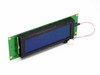 Microtips Technology MTB-135 PB-135 CCFL LCD display module — front-angle view showing blue backlit screen and green PCB with pink wire harness