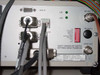 Coherent Compass 501QM-VD rear panel — serial interface (SER.IF), LD1/LD2 status LEDs, dip-switch bank, RF OUT 1 and RF OUT 2 BNC outputs, SYNC OUT connector, model label showing 501QM-VD, serial no. 9806 1122, 90–250V 50/60Hz