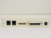 US Robotics Sportster CJE-0340 rear panel showing dual RJ-11 jacks, DB25 serial connector, and DC power jack