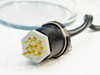 Gold-contact multi-pin circular connector on the Perkin Elmer 303-6012 Intensitron lamp cable