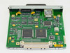 Cisco 7204VXR Fast Ethernet I/O Controller PCB removed from chassis showing Pulse transformer, Texas Instruments ICs, and board components