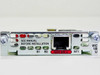 Cisco WIC-1B-U front bracket close-up showing RJ-45 ISDN BRI U port, B1/B2 channel indicators, NT1 label, and installation notice