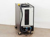 Energy Research Associates PPS 8205 MF Plasma Power Supply – left-rear three-quarter view showing high-voltage warning label and output cable connections