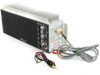 Schlage Electronics 3708A power supply front panel with indicator LEDs and output terminal wiring, angled three-quarter view