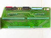 Varian Klystron Gen II Patch Panel Board 01000548 — component side showing four parallel card-edge/ribbon connectors, two FUJISU-485 ICs, and Varian embossed logo at lower right