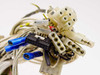 NCR 530-0009297-1 – close-up of multi-connector output wire harness showing blade connectors, ribbon connectors, and black edge connector
