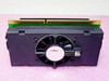 Intel Pentium III SL37C Slot 1 CPU — rear view showing Slot 1 edge connector and integrated cooling fan