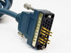 Close-up of the V.35 male DTE Winchester connector end with gold pins on the Cisco CAB-V.35MT-10
