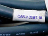 Cable label on Cisco CAB-V.35MT-10 showing part number CAB-V.35MT-10 printed in blue on white label