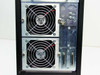 DS500-ST/B lower rear panel showing two large 80mm exhaust fans and 68-pin wide SCSI host interface connectors