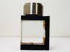 56mm beam splitter double prism – rear view showing clear glass prism face without aperture coating, with black housing and visible adhesive/sealant along base edge
