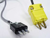 Oriel 68709 — included cables: small multi-pin connector (black) and yellow thermocouple plug