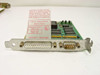 HP Vectra ISA Dual Serial Card bracket showing DB25 and DB9 connectors, FCC ID label, Made in France, UL certification, and Hewlett-Packard branding