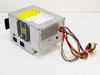 Astec AA14500 200W AT power supply — left-side view showing full Molex output harness and rear IEC connectors