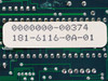 Zenith 85-3202-01 CPU Memory Board — close-up of label showing serial 00000000-00374 and part number 181-6116-0A-01