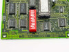 Digital DEC DE201 PCB closeup – board markings showing Digital Equipment Corp copyright 1991, part number 5019590-01 B01, PWC A-0, and red 12-position dip switch bank