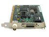 Intel EtherExpress 16 ISA LAN Adapter — angled side view showing full ISA edge connector, BNC coax port, and DB15 AUI port on bracket