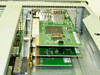 Cisco PIX-525 interior with expansion cards installed – VPN Accelerator and two Intel PRO/1000 F fiber NICs visible